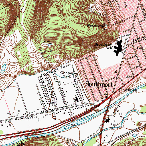 Topographic Map of Chapel Park, NY