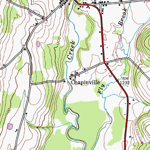 Topographic Map of Chapinville, NY