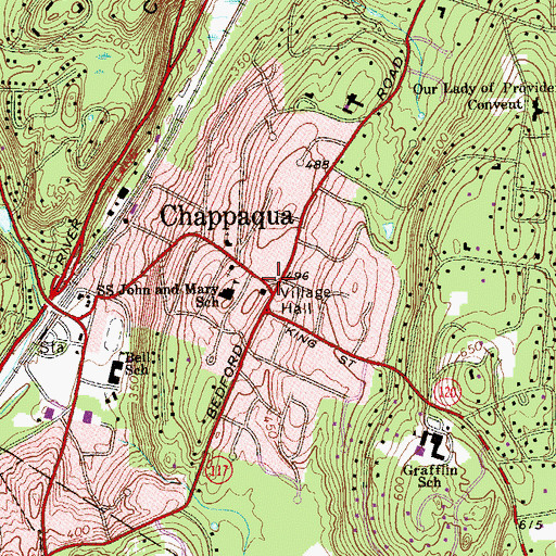 Topographic Map of Chappaqua, NY