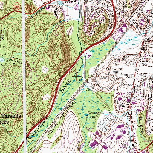 Topographic Map of Chappaqua Brook, NY