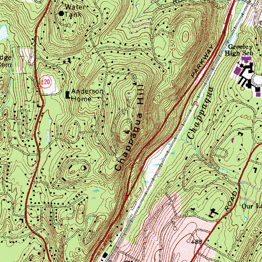 Topographic Map of Chappaqua Hill, NY
