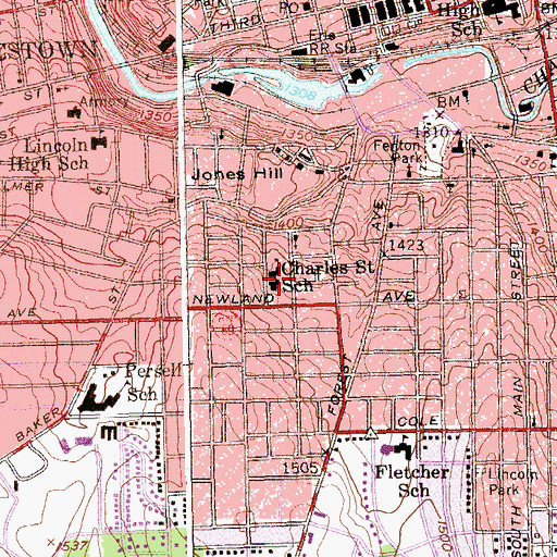 Topographic Map of Charles Street School (historical), NY