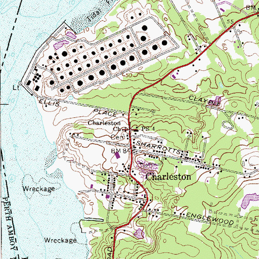 Topographic Map of Charleston Church, NY