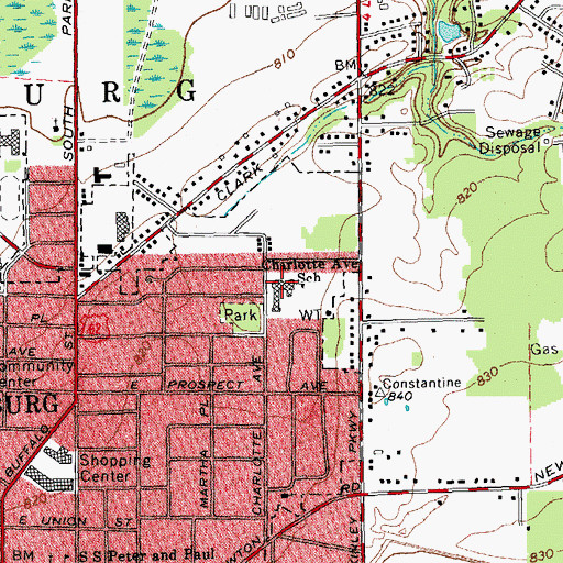 Topographic Map of Charlotte Avenue Elementary School, NY