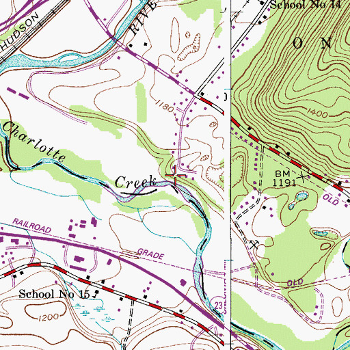Topographic Map of Charlotte Valley, NY