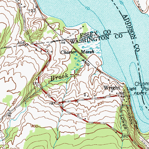 Topographic Map of Charter Brook, NY