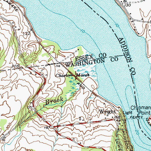 Topographic Map of Charter Marsh, NY
