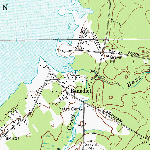 Topographic Map of Chase Creek, NY