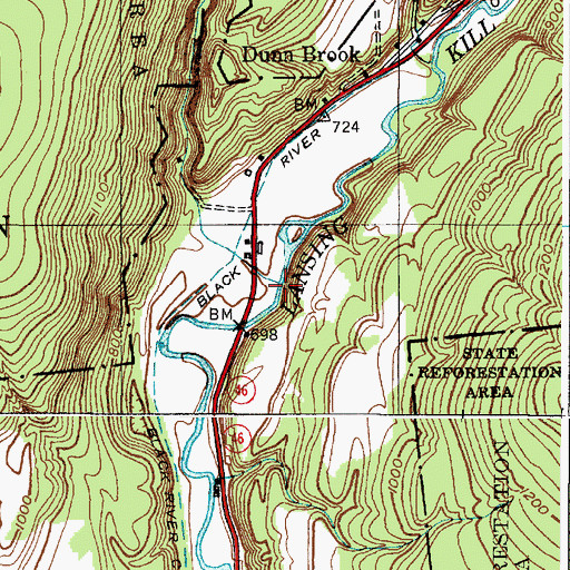 Topographic Map of Chase Creek, NY