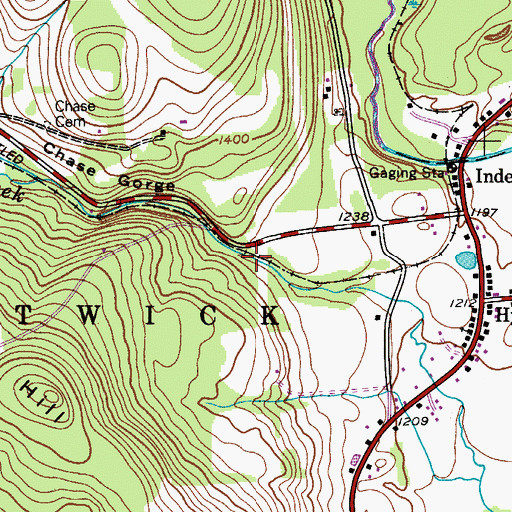 Topographic Map of Chase Gorge, NY