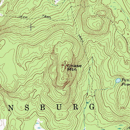 Topographic Map of Chase Mountain, NY