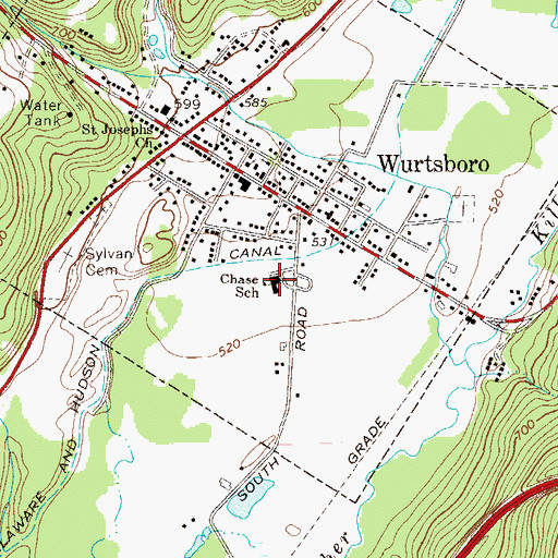 Topographic Map of Emma C Chase School, NY