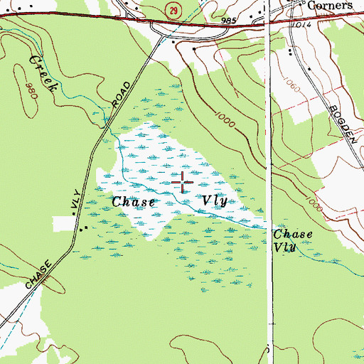 Topographic Map of Chase Vly, NY