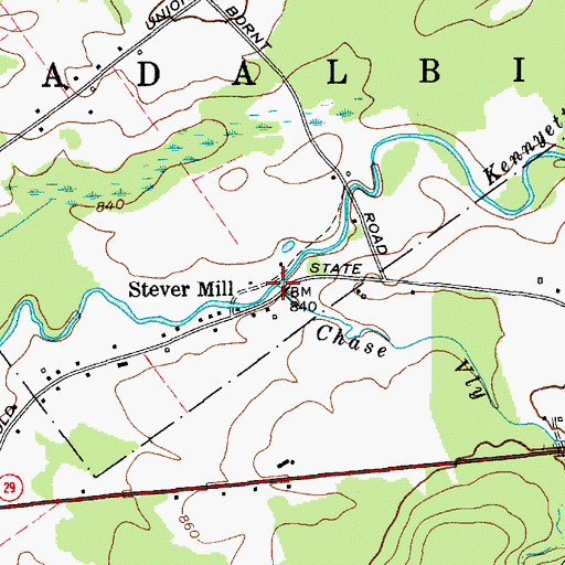Topographic Map of Chase Vly Creek, NY