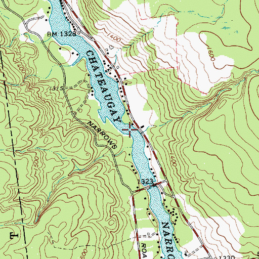 Topographic Map of Chateaugay Narrows, NY
