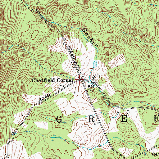 Topographic Map of Chatfield Corner, NY
