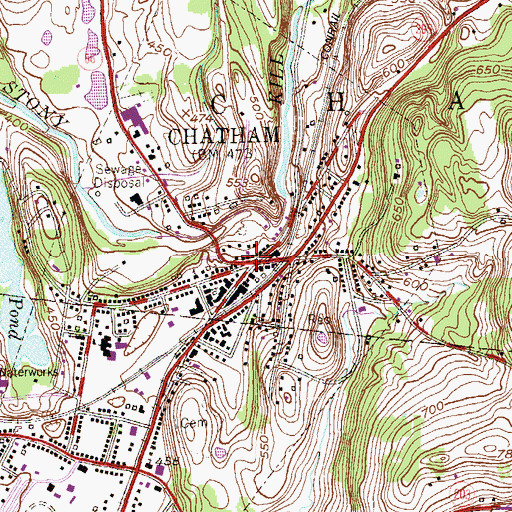 Topographic Map of Chatham, NY