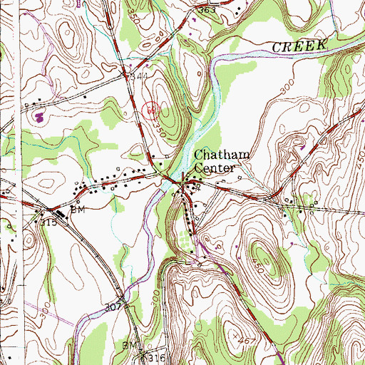 Topographic Map of Chatham Center, NY