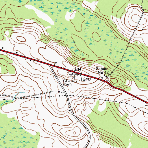 Topographic Map of Chatsey Cemetery, NY