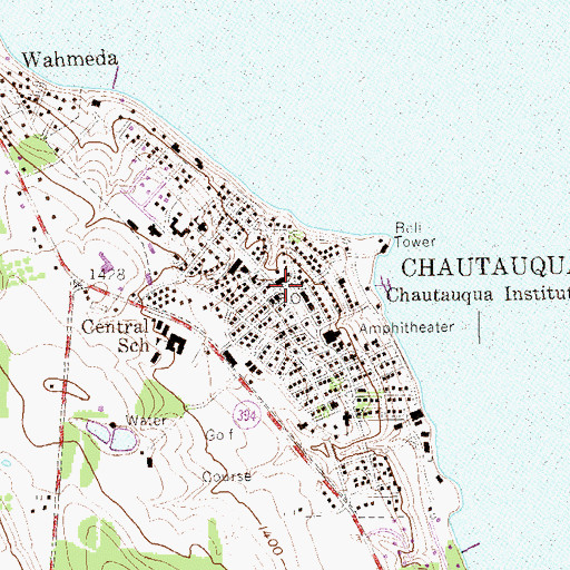 Topographic Map of Chautauqua, NY