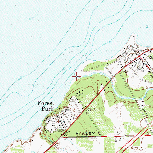 Topographic Map of Chautauqua Creek, NY
