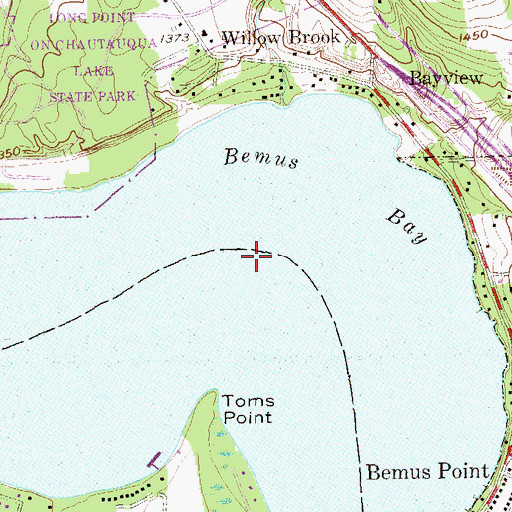 Topographic Map of Chautauqua Lake, NY