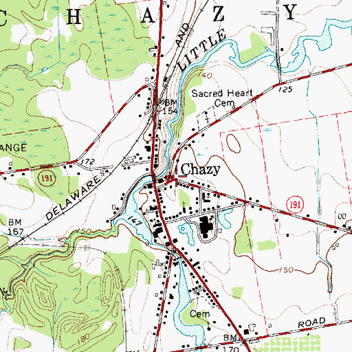 Topographic Map of Chazy, NY