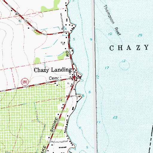 Topographic Map of Chazy Landing, NY