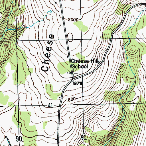 Topographic Map of Cheese Hill School (historical), NY