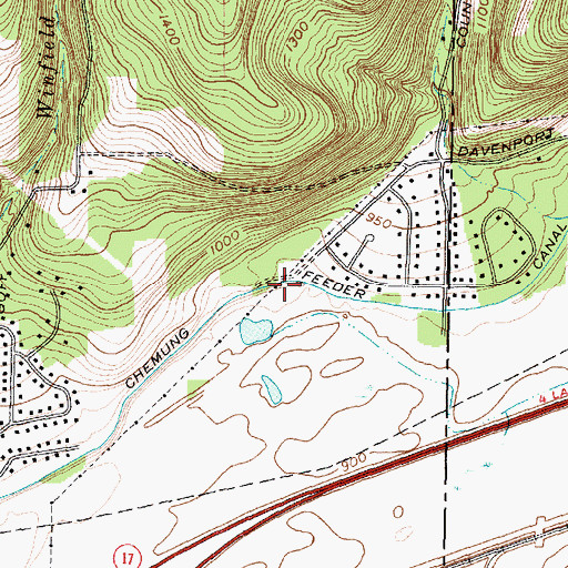 Topographic Map of Chemung Feeder Canal, NY