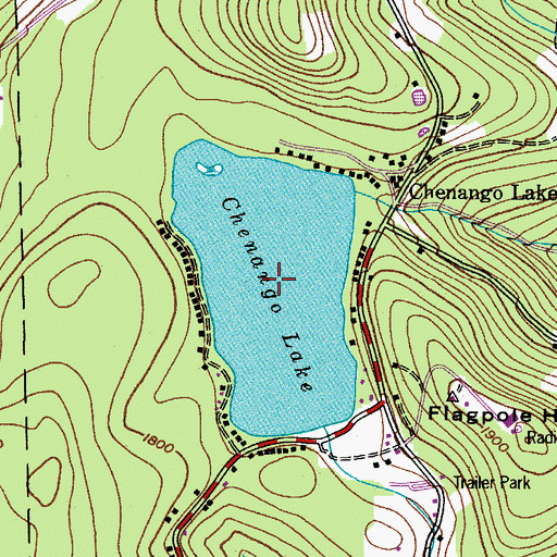 Topographic Map of Chenango Lake, NY