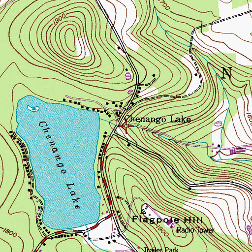 Topographic Map of Chenango Lake, NY