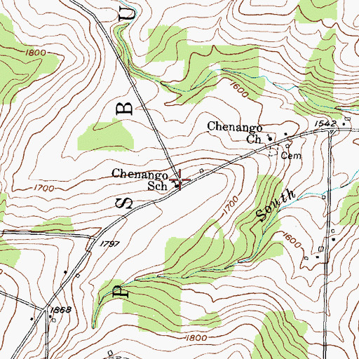 Topographic Map of Chenango School, NY