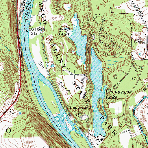 Topographic Map of Chenango Valley State Park, NY