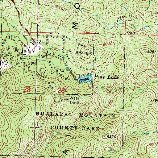 Topographic Map of Pine Lake, AZ