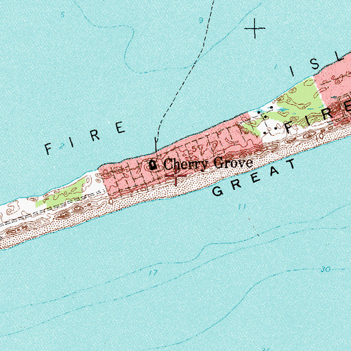 Topographic Map of Cherry Grove, NY
