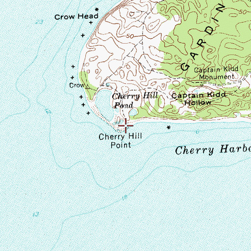 Topographic Map of Cherry Hill Point, NY