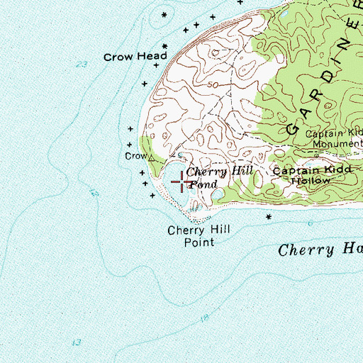 Topographic Map of Cherry Hill Pond, NY