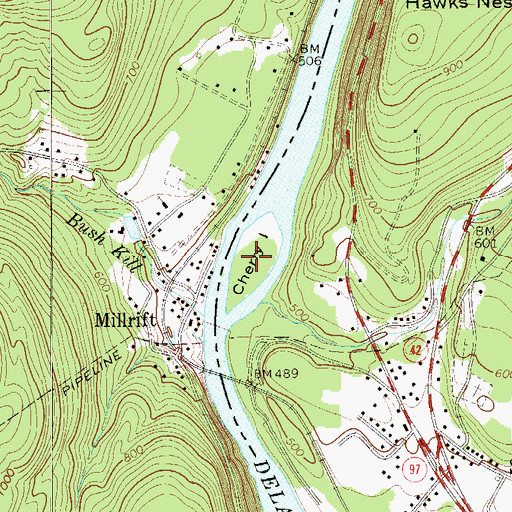 Topographic Map of Cherry Island, NY