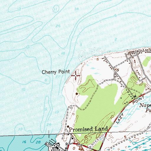 Topographic Map of Cherry Point, NY