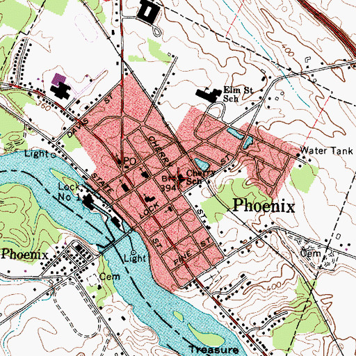Topographic Map of Cherry School, NY