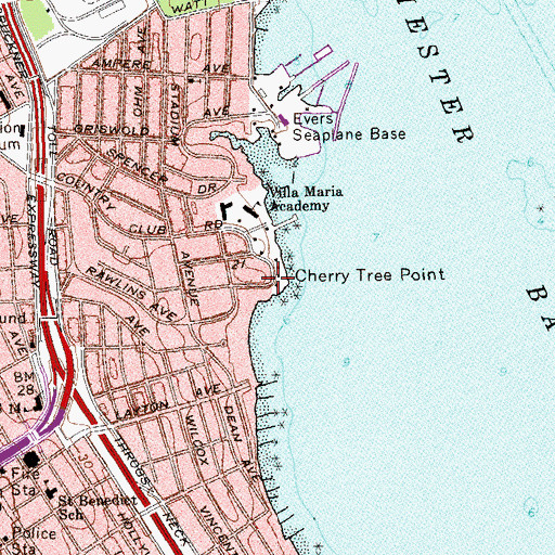 Topographic Map of Cherry Tree Point, NY