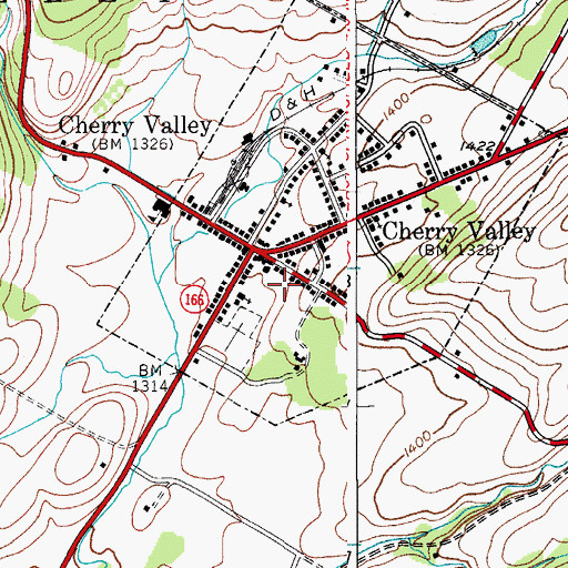 Topographic Map of Cherry Valley, NY