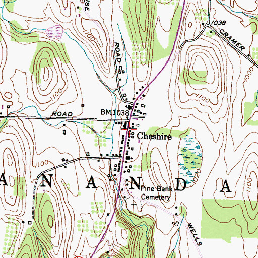 Topographic Map of Cheshire, NY