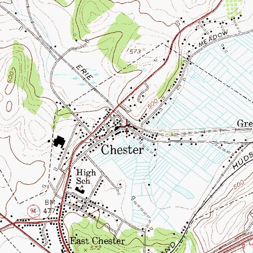 Topographic Map of Chester, NY