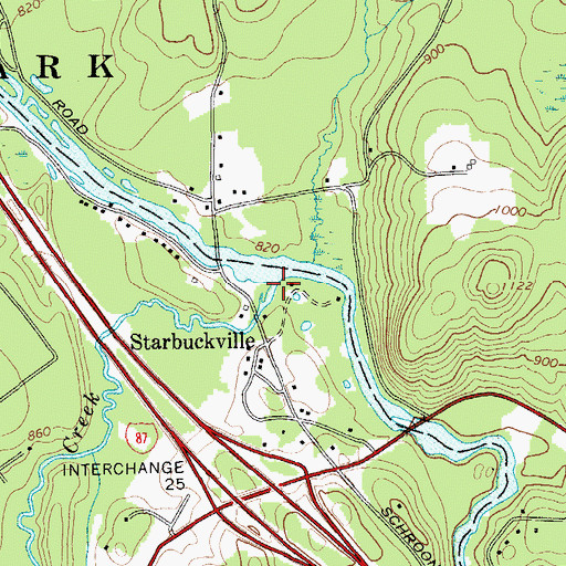 Topographic Map of Chester Creek, NY