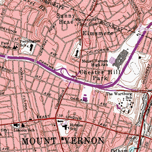 Topographic Map of Chester Hill Park, NY