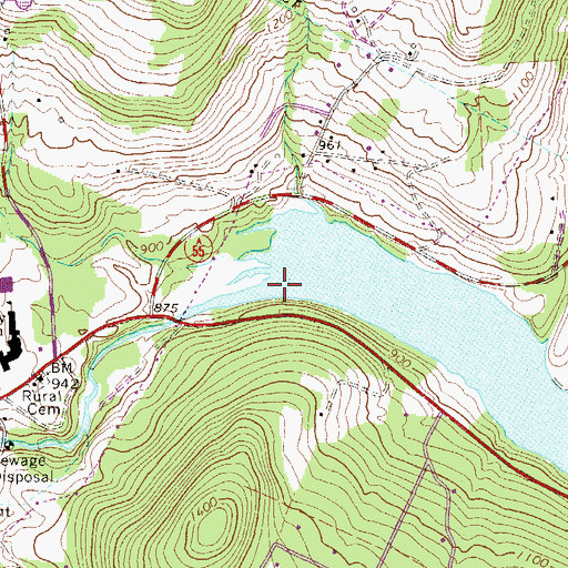 Topographic Map of Chestnut Creek, NY