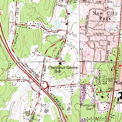 Topographic Map of Chestnut Grove School, NY