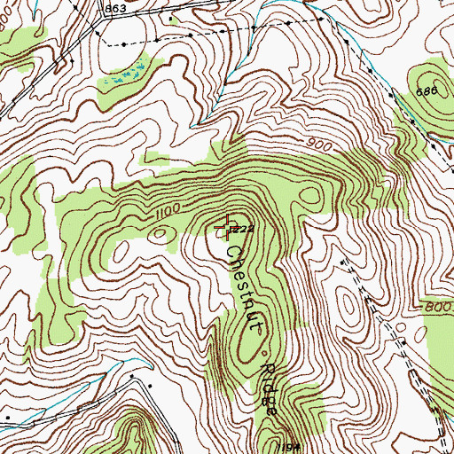 Topographic Map of Chestnut Ridge, NY